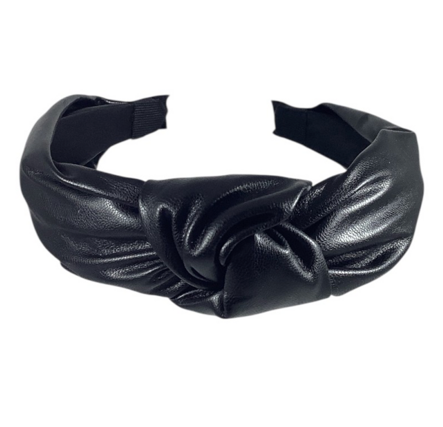 Faux Leather Knotted Headband