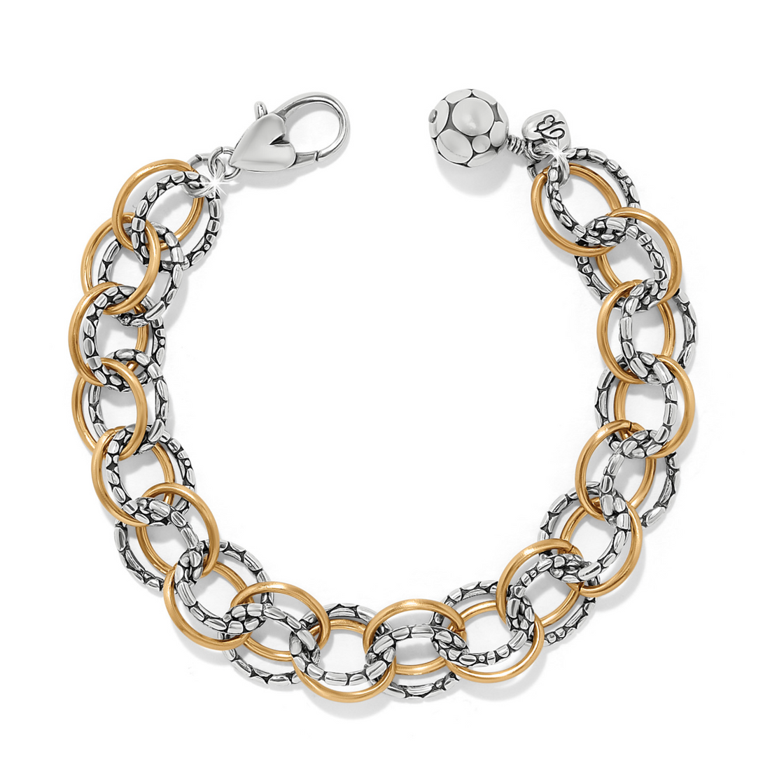 Pebble Link Two Tone Bracelet