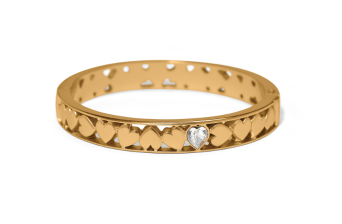 Brighton - Mystery Of Love Hearts Hinged Bangle