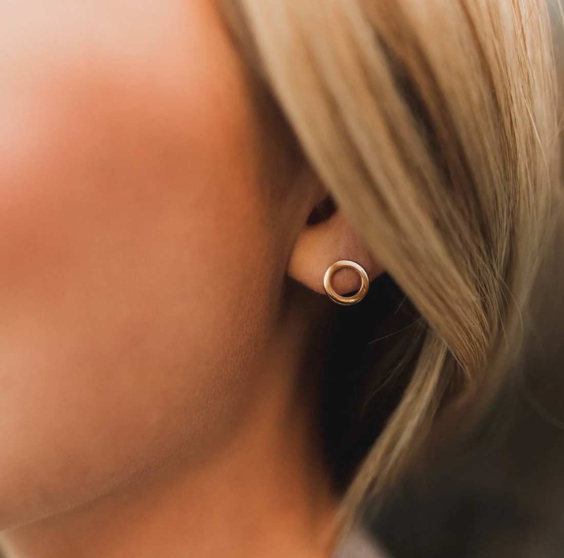 Open Circle Stud Earrings | 14k Gold Filled | Waterproof