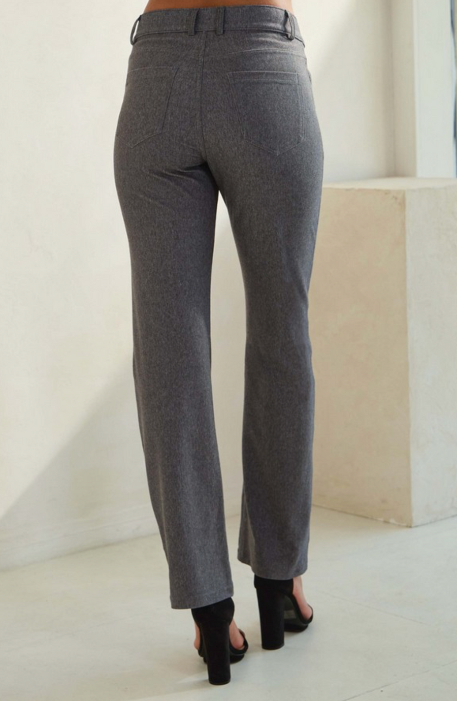 Solid Full Length Work Pants - Grey