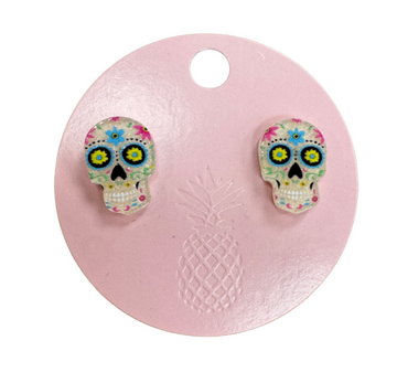 Sugar Skull Stud Earrings