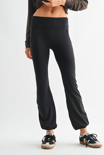 Bubble Hem Leggings - Black