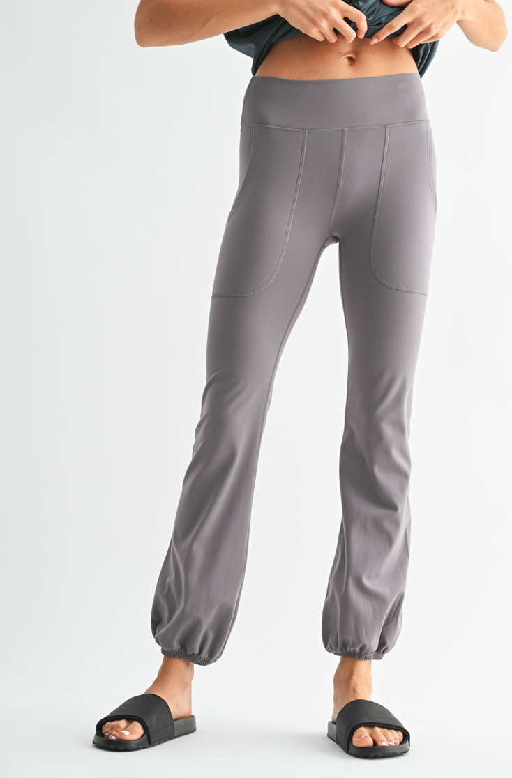 Bubble Hem Leggings - Grey