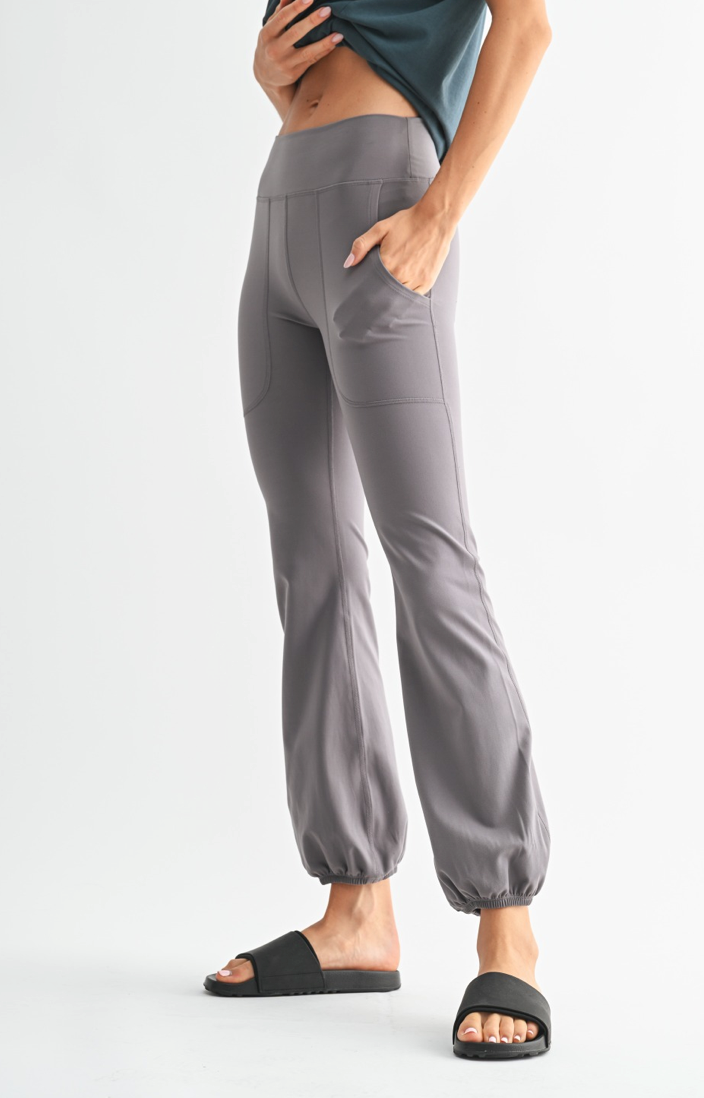 Bubble Hem Leggings - Grey