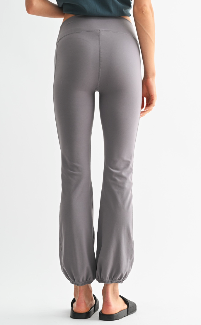 Bubble Hem Leggings - Grey