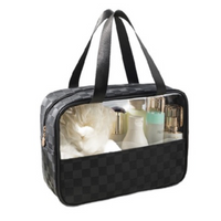 Checkered Pattern Clear Travel Bag