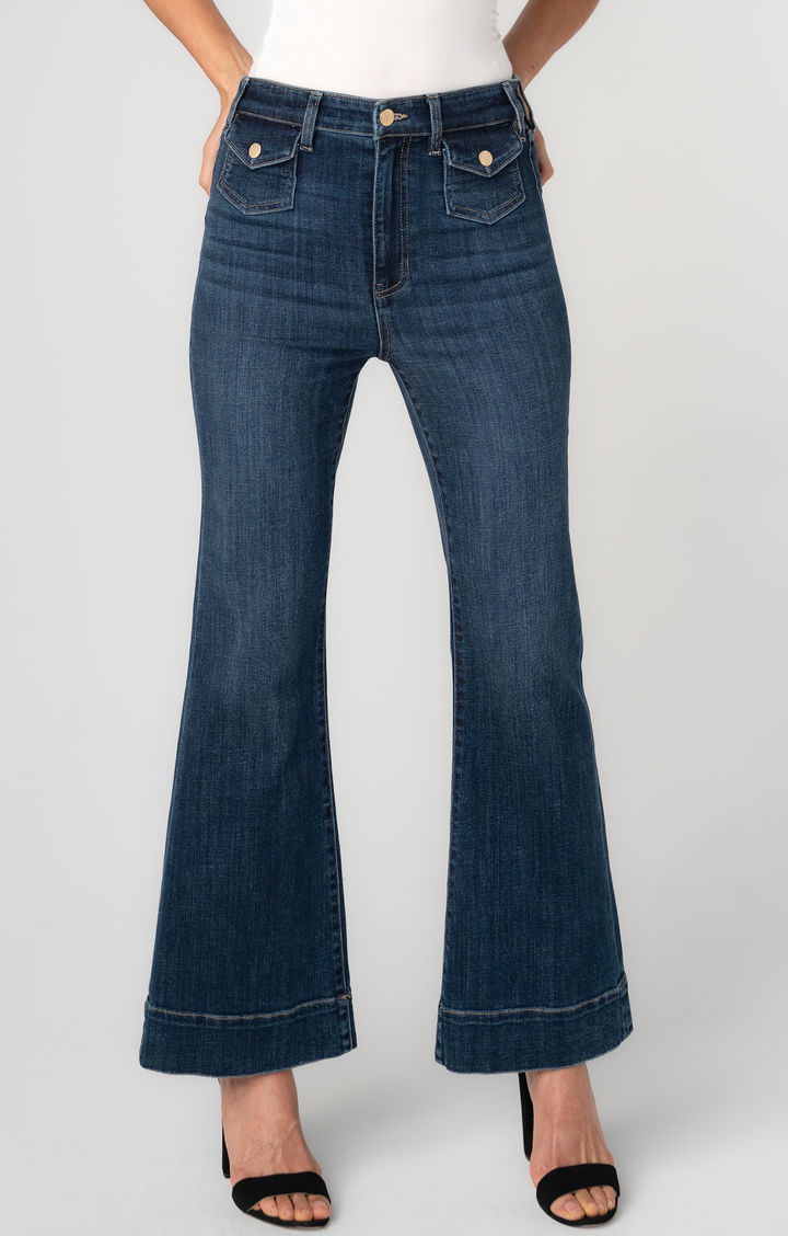 Liverpool - Hannah High Rise Flare with Patch Pockets