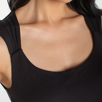 Liverpool - Sleeveless Built-in Bra Knit Top - Black
