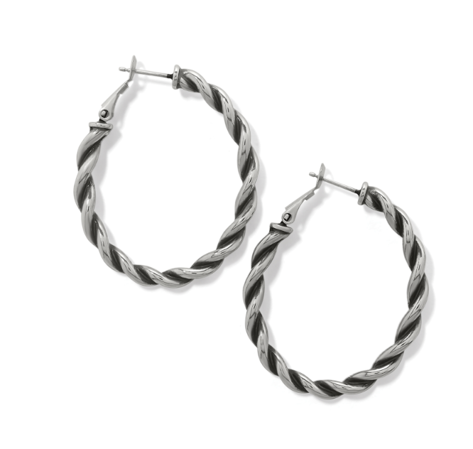 Brighton - Interlok Twist Oval Leverback Hoop Earrings