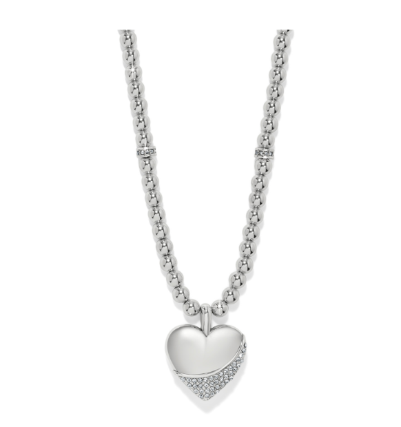 Brighton - Meridian Petite Wave Heart Necklace - Silver