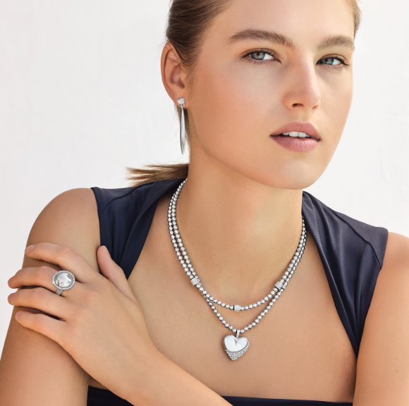 Brighton - Meridian Petite Wave Heart Necklace - Silver