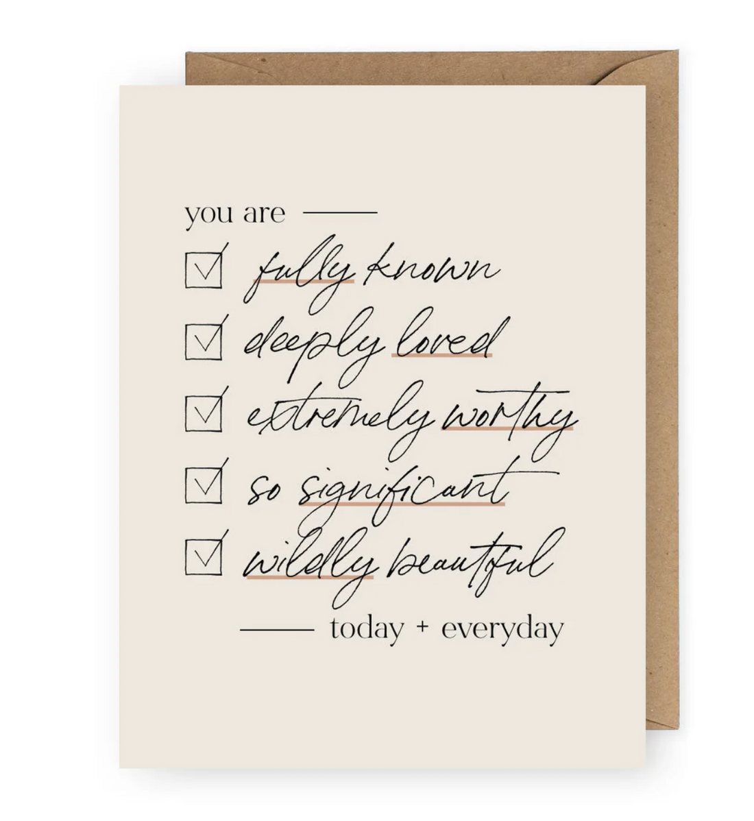 You Are Fully Known Checklist Greeting Card