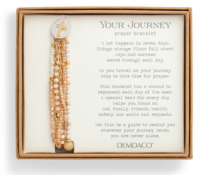 Your Journey Adjustable Beaded Prayer Bracelet - Champagne