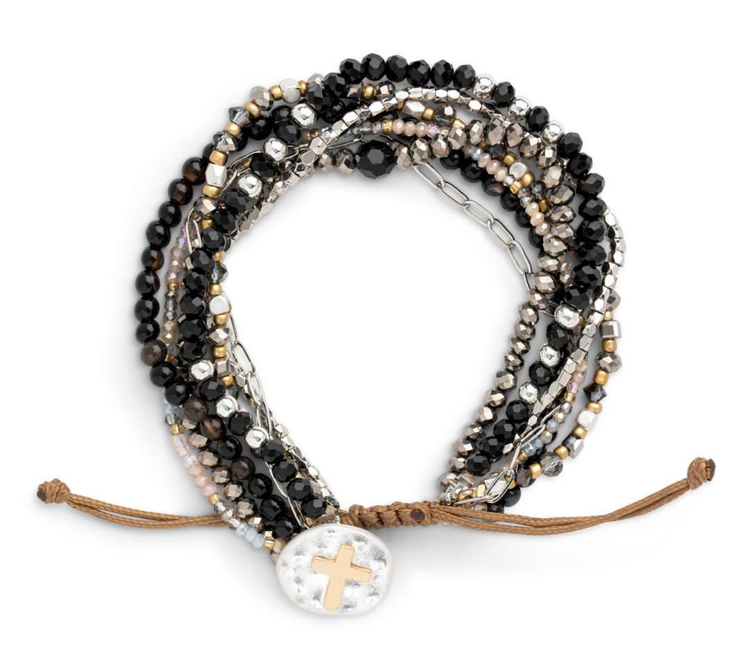 Your Journey Adjustable Beaded Prayer Bracelet - Black