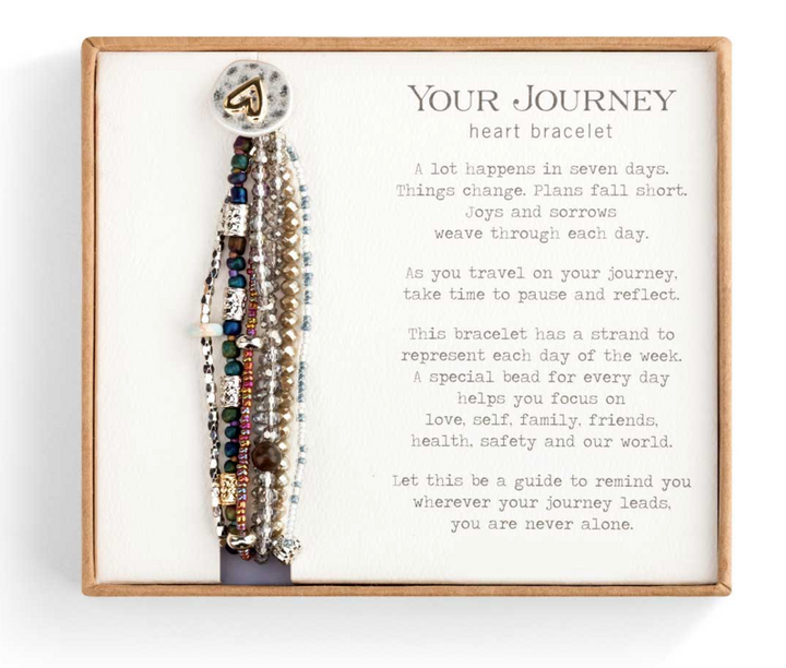 Your Journey Adjustable Beaded Prayer Bracelet - Gray