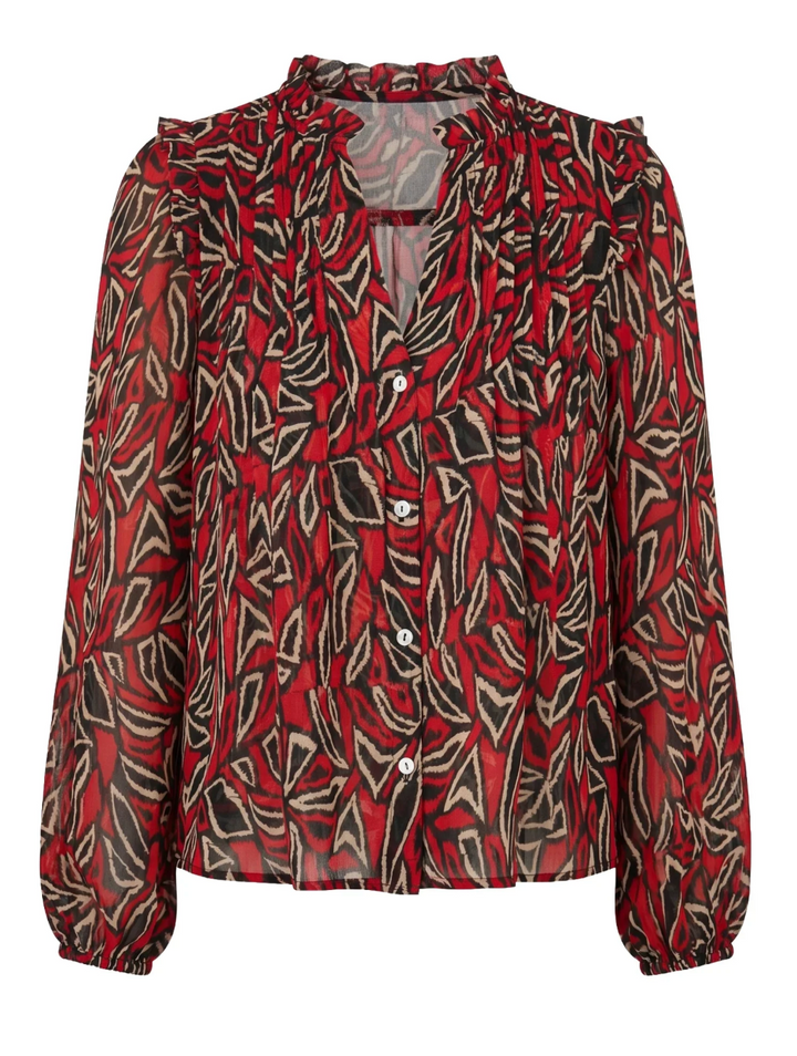 Liverpool - Long Sleeve Woven Blouse with Pintucks
