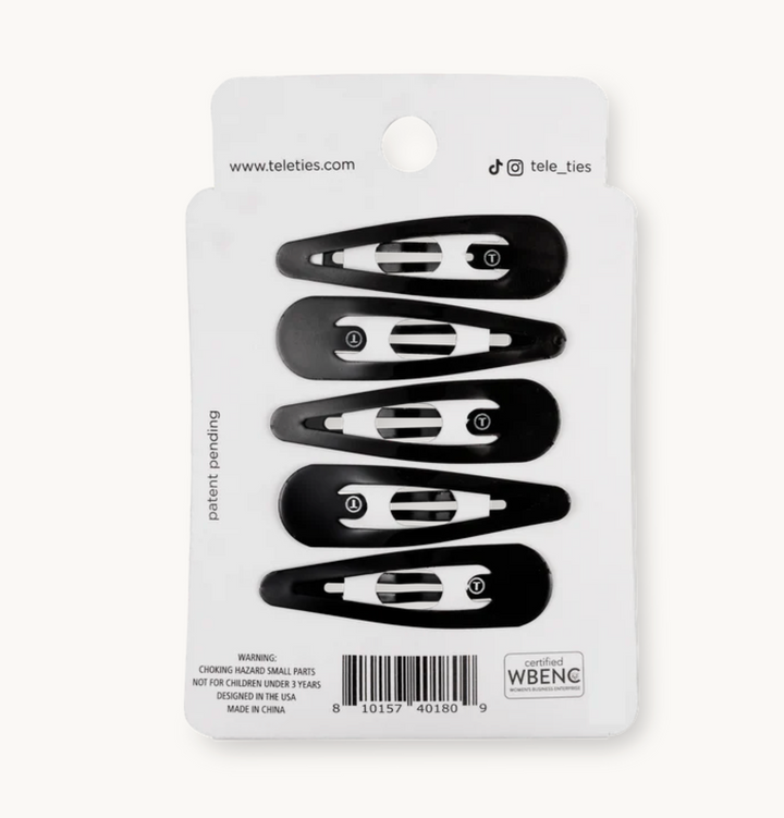 Teleties - Jet Black Snap Clip