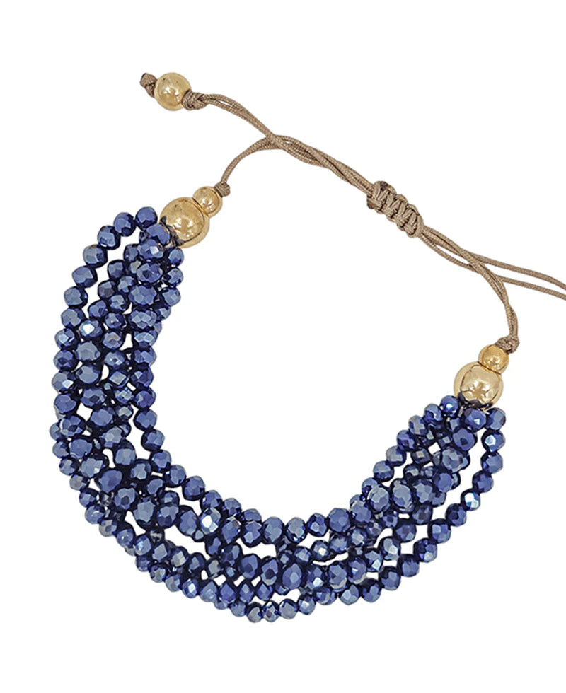 Adjustable Glass Bead Bracelet