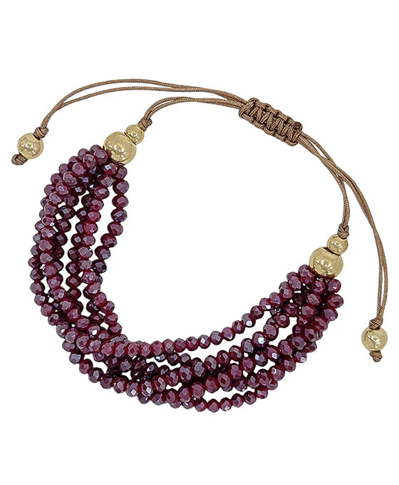 Adjustable Glass Bead Bracelet
