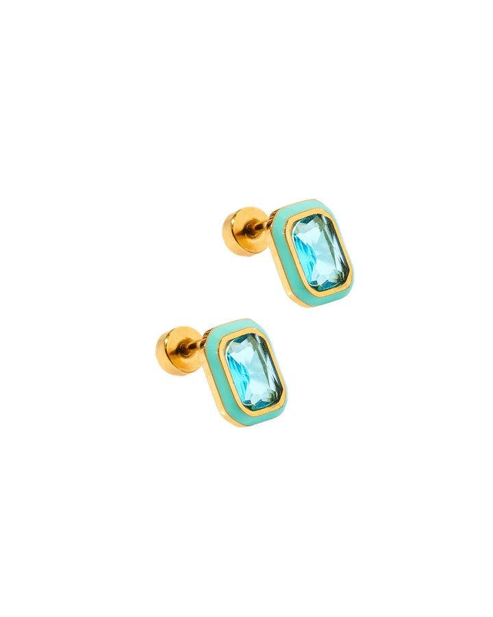 Linny Co - Whitney Aqua Dream Flat Back Earrings