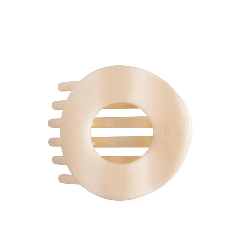 Teleties Large Flat Circle Hair Clip - Almond Beige