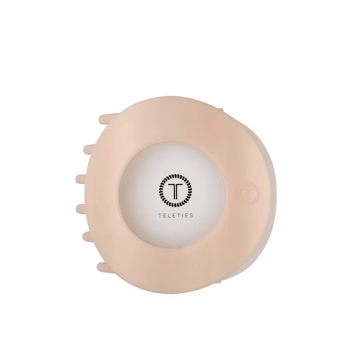 Teleties Large Flat Circle Hair Clip - Almond Beige