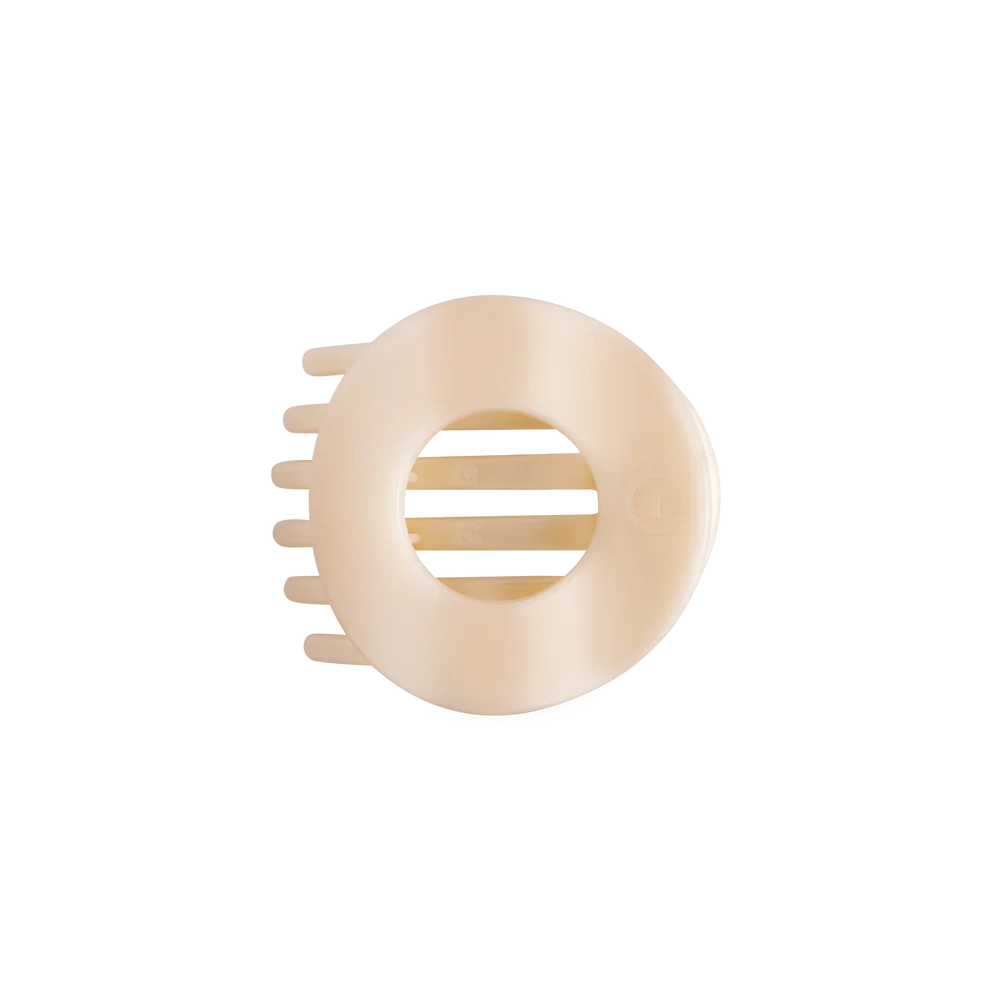 Teleties Medium Flat Circle Hair Clip - Almond Beige