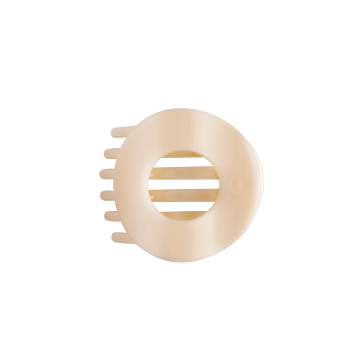 Teleties Medium Flat Circle Hair Clip - Almond Beige
