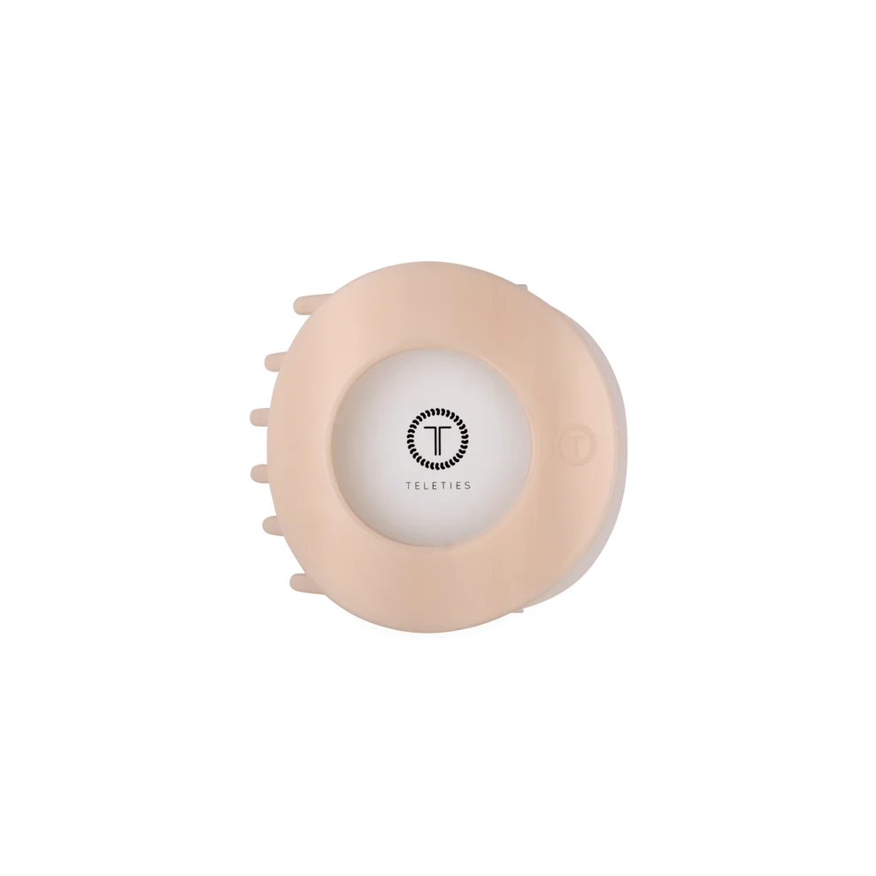 Teleties Medium Flat Circle Hair Clip - Almond Beige