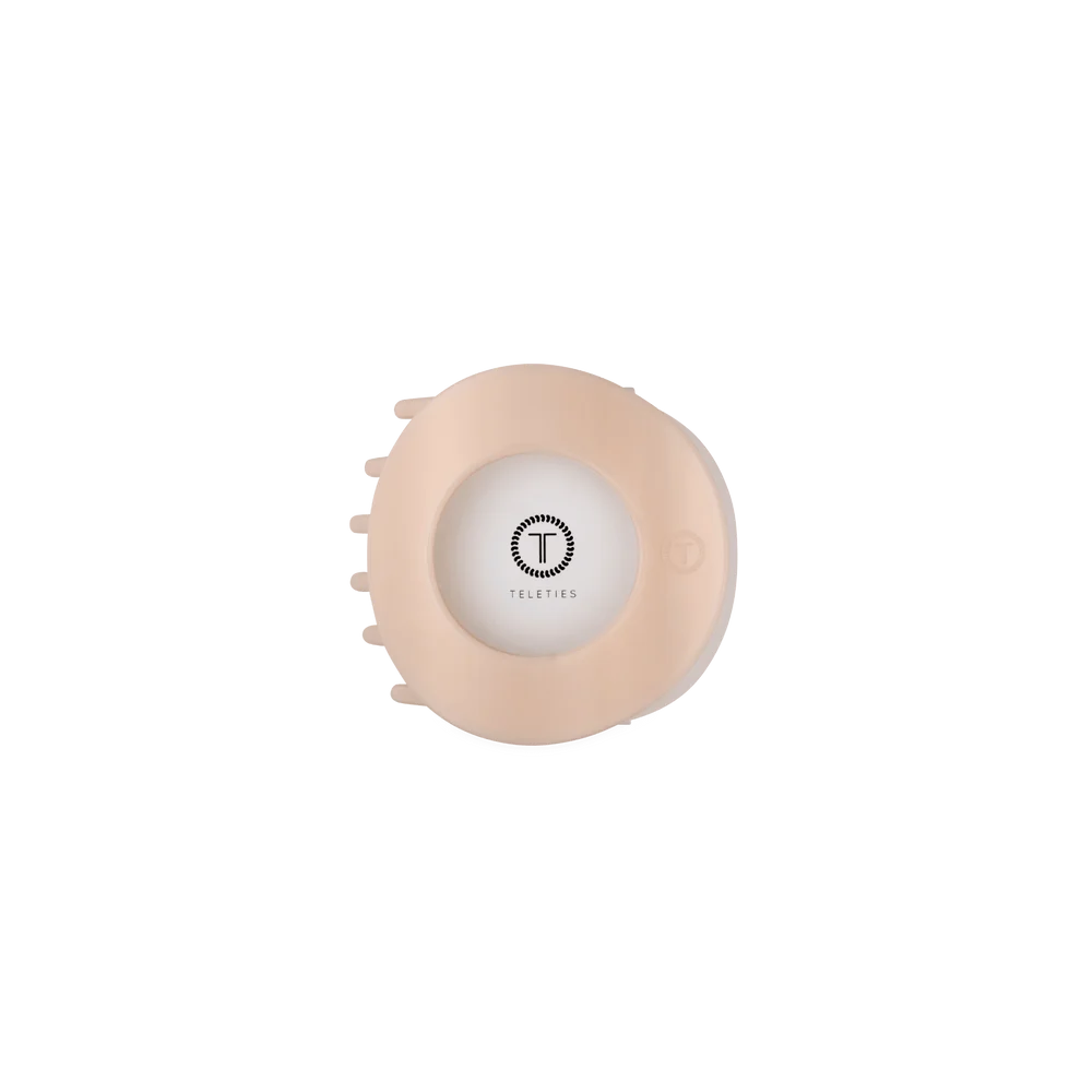 Teleties Small Flat Circle Hair Clip - Almond Beige