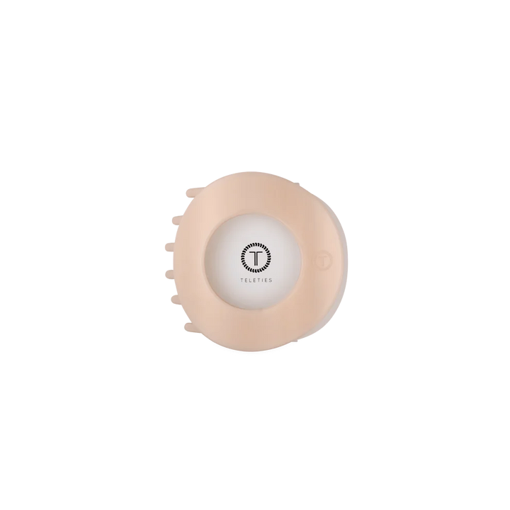 Teleties Small Flat Circle Hair Clip - Almond Beige
