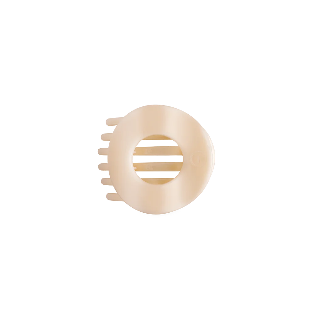 Teleties Small Flat Circle Hair Clip - Almond Beige