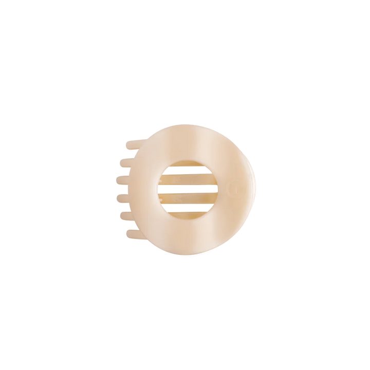 Teleties Small Flat Circle Hair Clip - Almond Beige