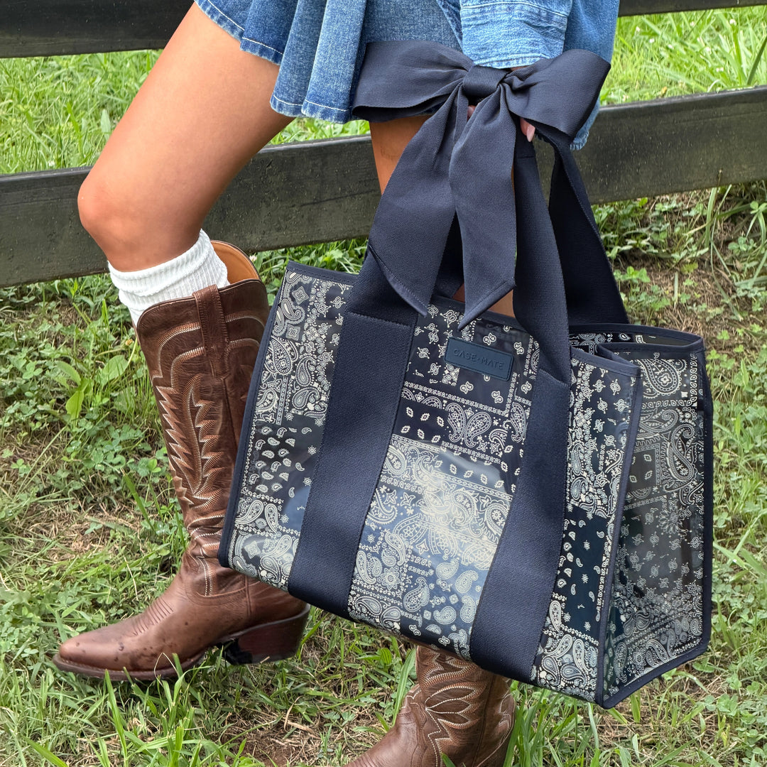 Case-Mate Jelly Tote - Navy Bandana Bow
