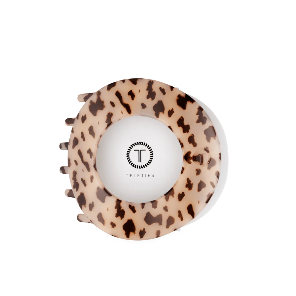 Teleties Large Flat Circle Hair Clip - Blonde Tortoise