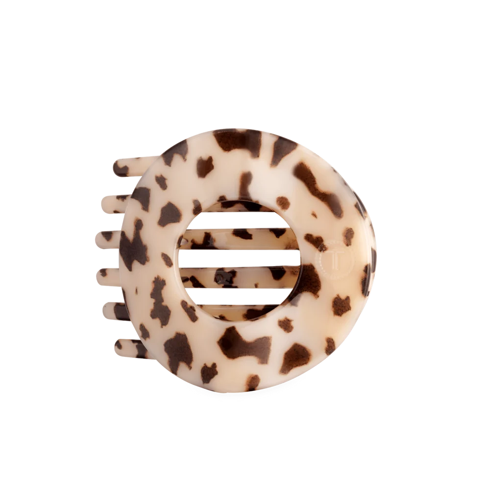Teleties Large Flat Circle Hair Clip - Blonde Tortoise