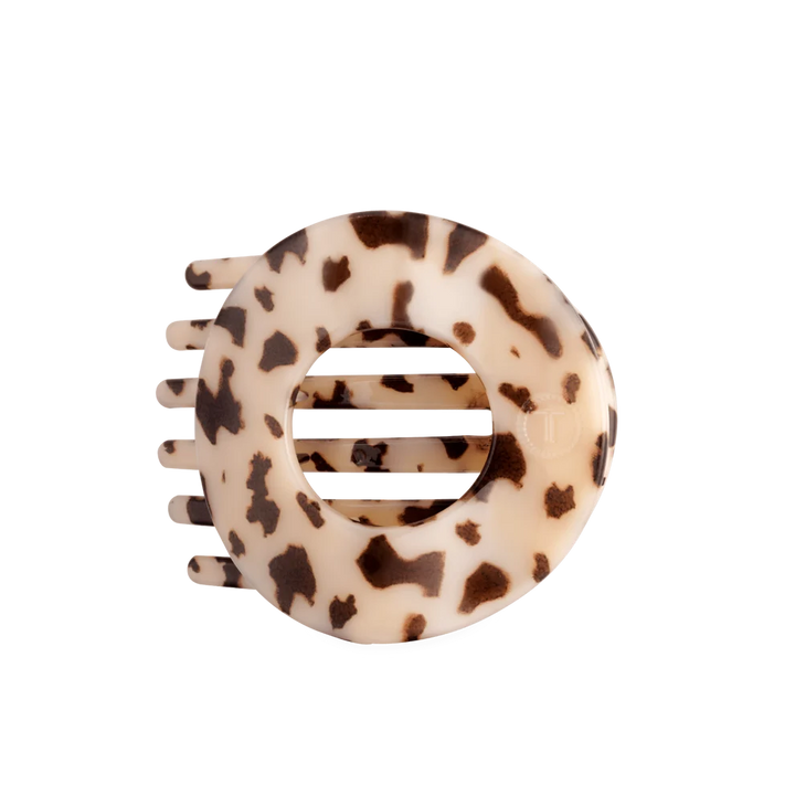Teleties Large Flat Circle Hair Clip - Blonde Tortoise