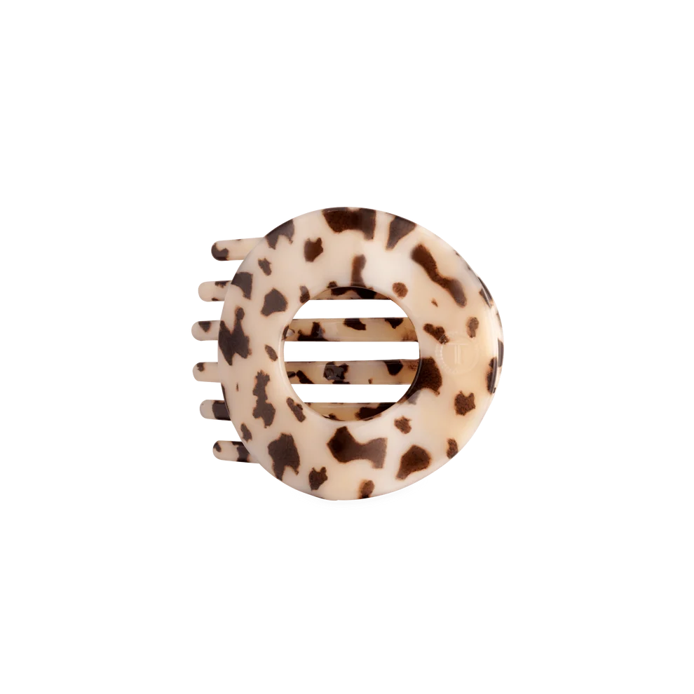 Teleties Medium Flat Circle Hair Clip - Blonde Tortoise