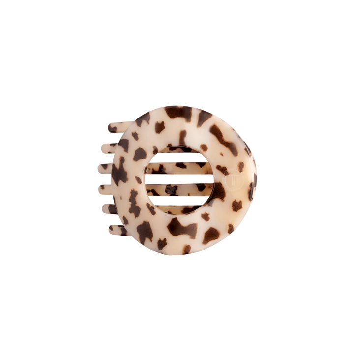 Teleties Medium Flat Circle Hair Clip - Blonde Tortoise