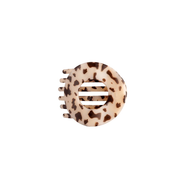 Teleties Small Flat Circle Hair Clip - Blonde Tortoise