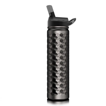 SIC 27oz Sports Bottle with Straw Lid - Hammered Gunmetal