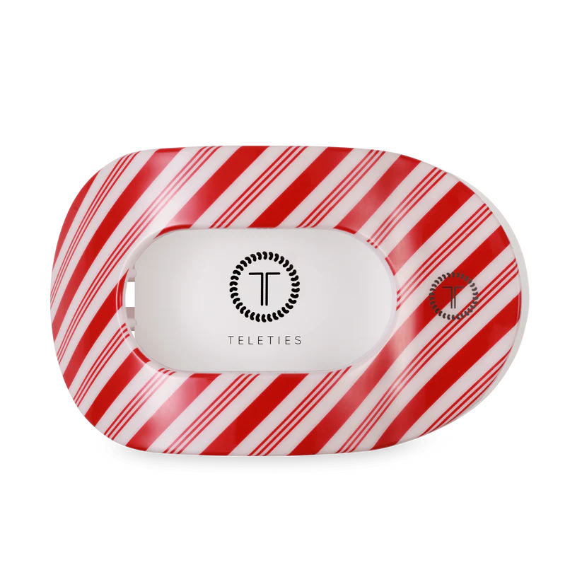 Candy Cane Crush Large Flat Round Hair Clip