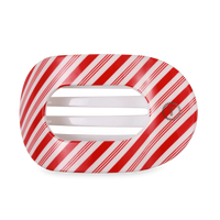 Candy Cane Crush Large Flat Round Hair Clip
