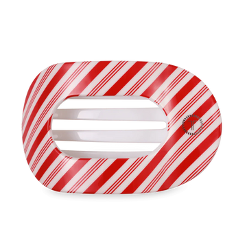 Candy Cane Crush Large Flat Round Hair Clip