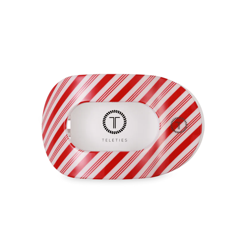 Candy Cane Crush Medium Flat Round Hair Clip