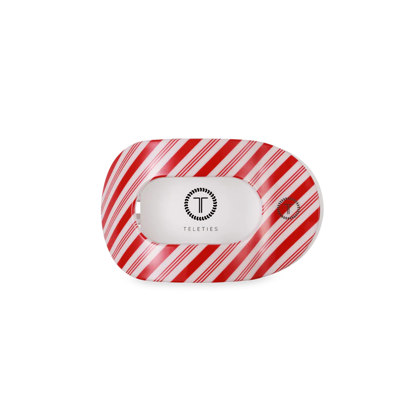Candy Cane Crush Small Flat Round Hair Clip