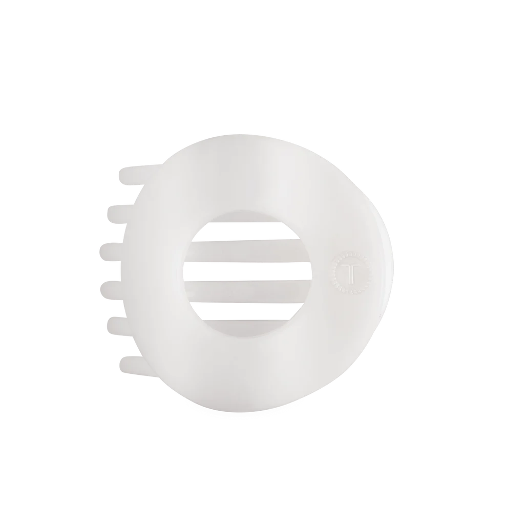 Teleties Large Flat Circle Hair Clip - Coconut White