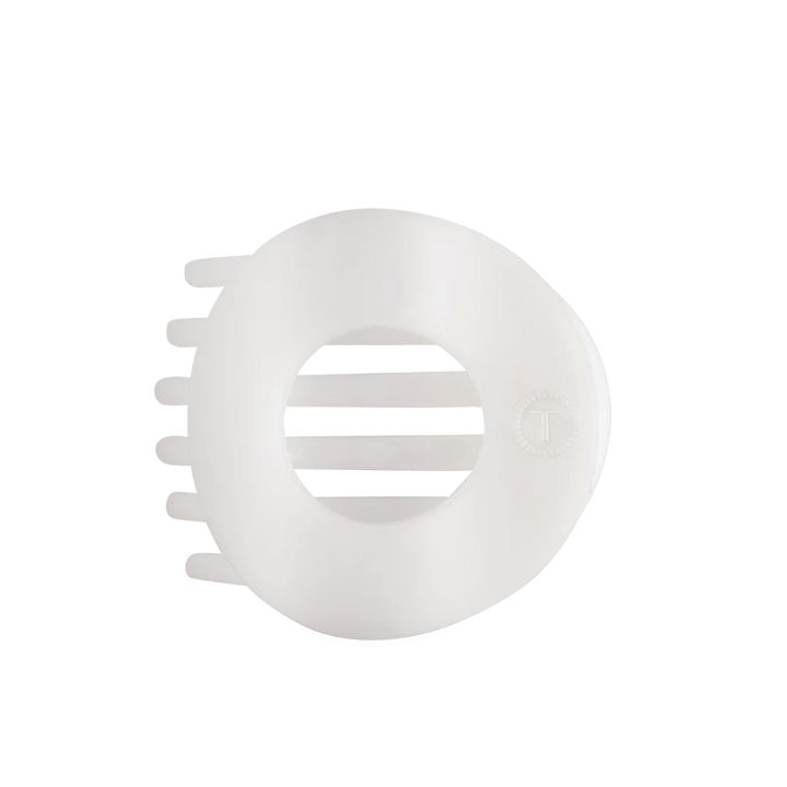 Teleties Large Flat Circle Hair Clip - Coconut White