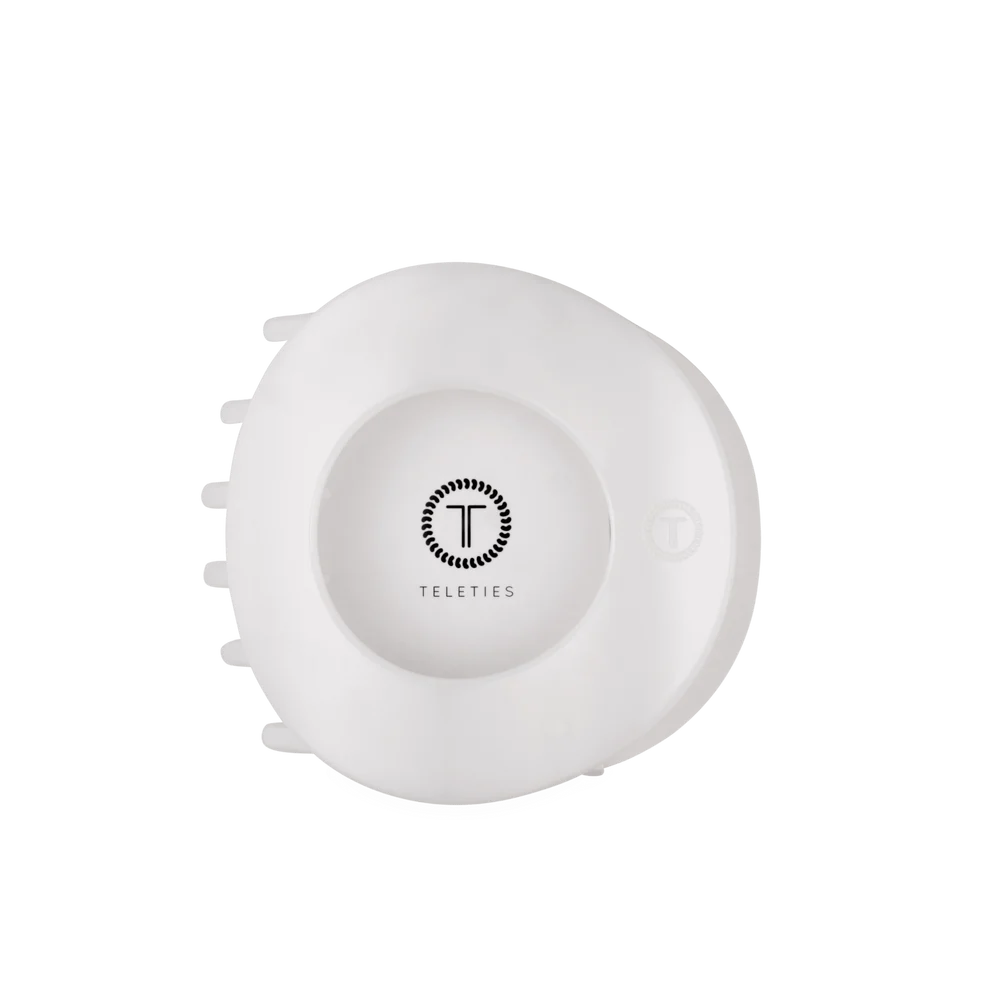 Teleties Large Flat Circle Hair Clip - Coconut White